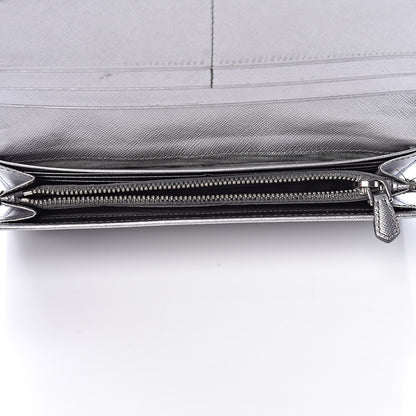 Prada Saffiano Fiocco Bow Continental Wallet Cromo 5 of 13