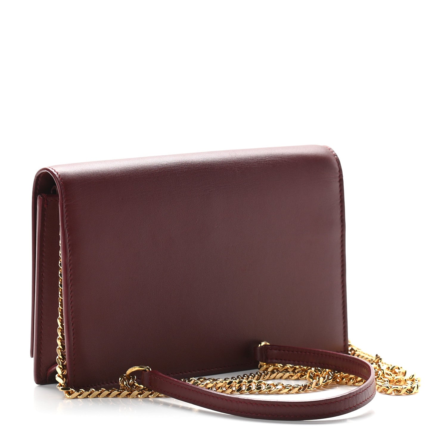 Saint Laurent Smooth Calfskin Classic Monogram Kate Tassel Chain Wallet Palissandre 3 of 8