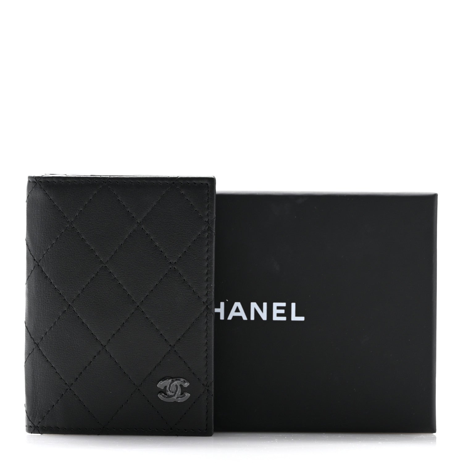 Chanel Calfskin Quilted Card Holder Wallet So Black 11 of 11