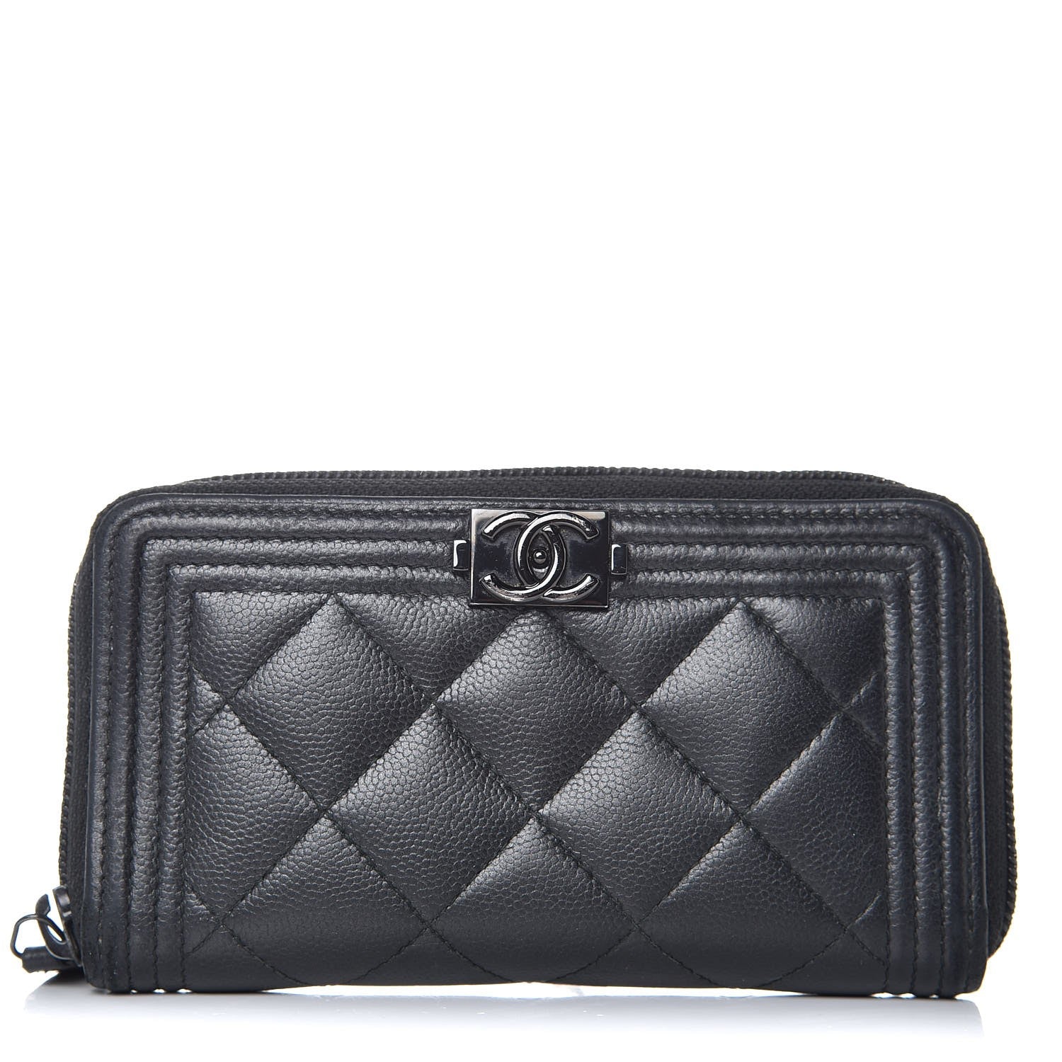 Chanel Caviar Quilted Boy Small Zip Around Wallet So Black 1 of 21
