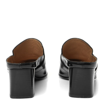 Hermes Goatskin Blossom Mules 38 Black 6 of 11