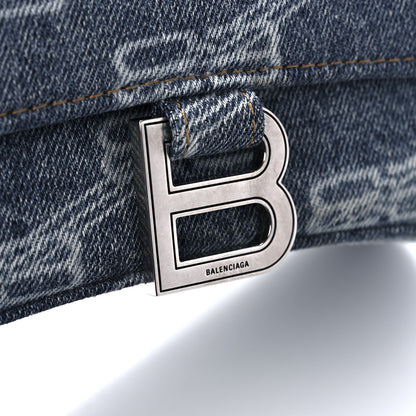 Balenciaga Denim BB Monogram Small Hourglass Top Handle Bag Blue 7 of 11