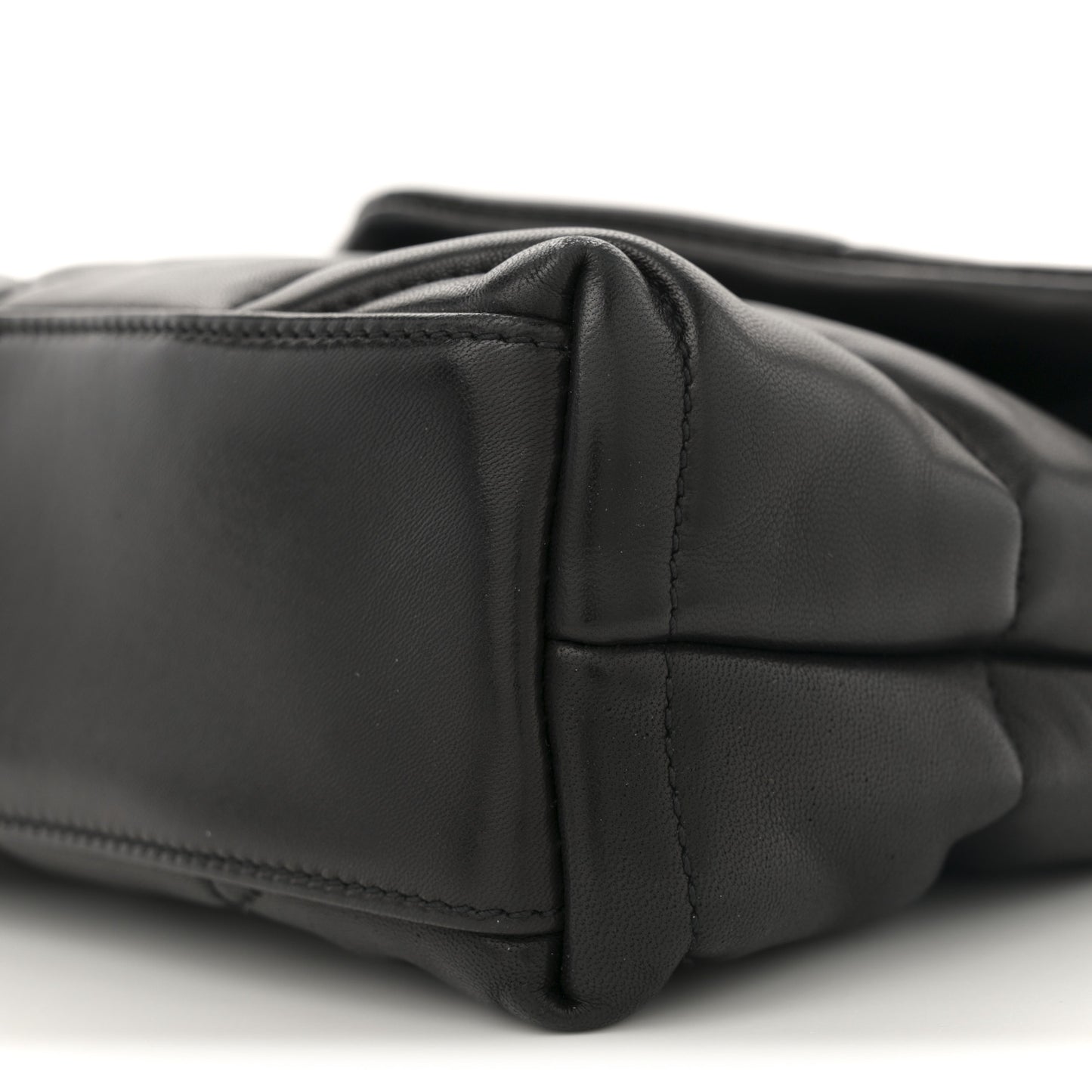 Lambskin Quilted Toy Loulou Puffer Monogram Chain Satchel Black