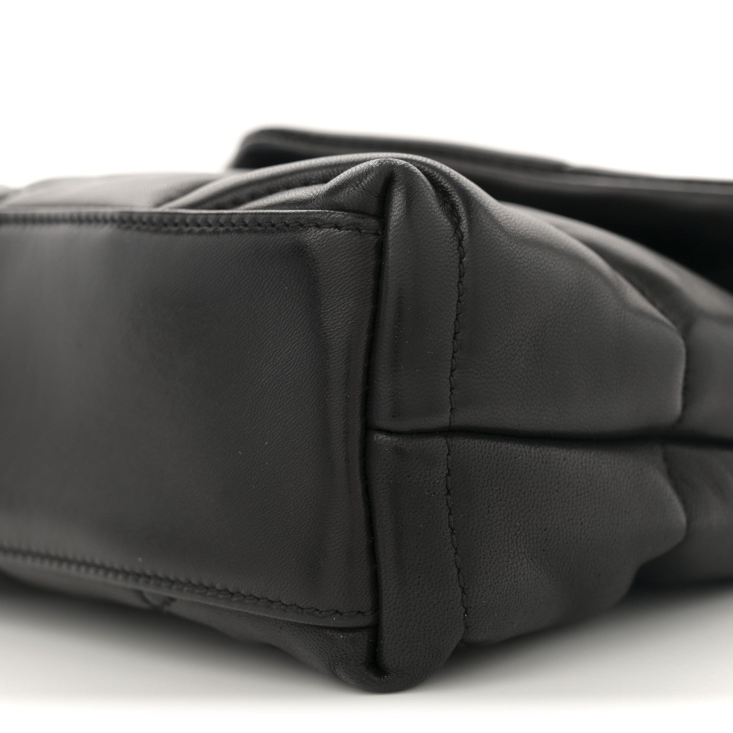 Saint Laurent Lambskin Quilted Toy Loulou Puffer Monogram Chain Satchel Black 10 of 12