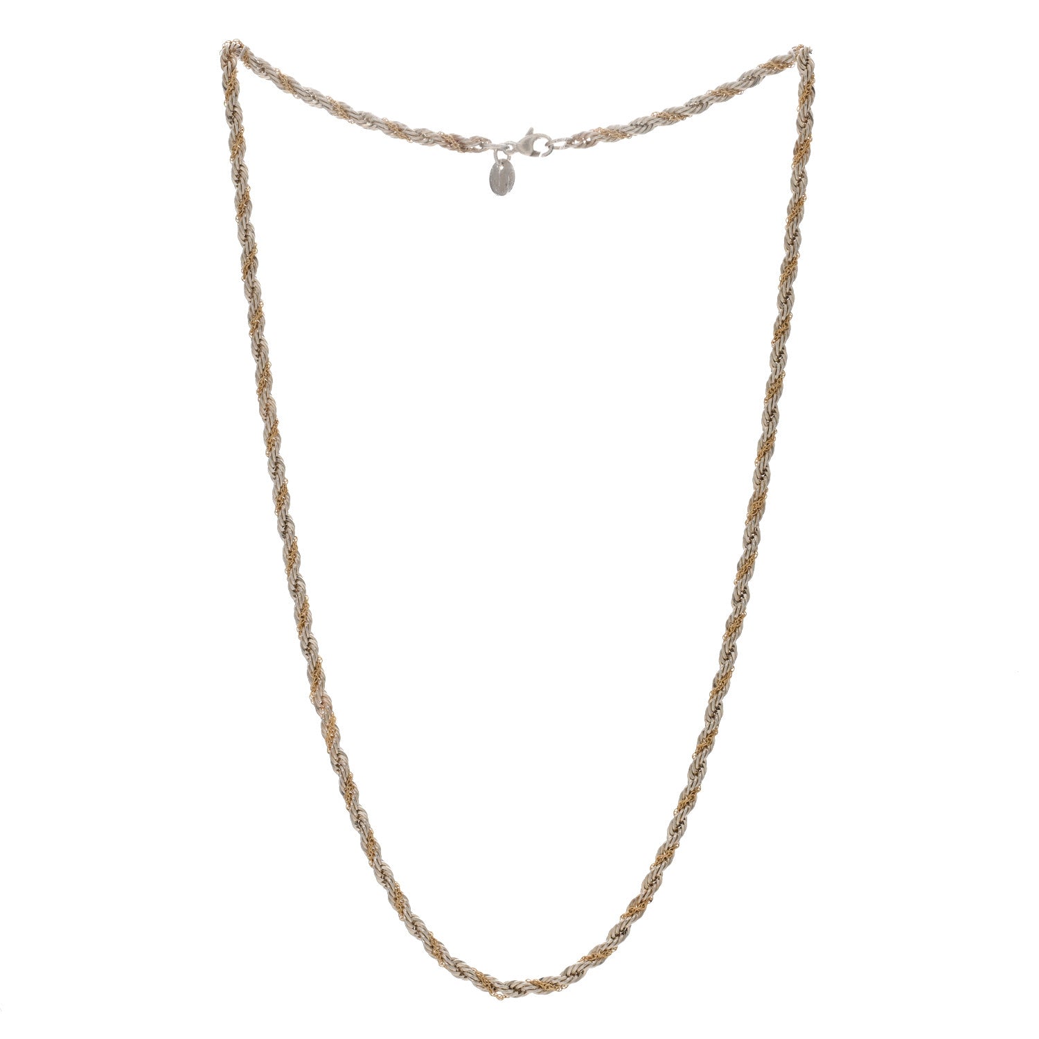 Tiffany Sterling Silver 18K Yellow Gold Rope Chain Necklace 18" 2 of 3