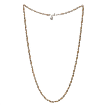Tiffany Sterling Silver 18K Yellow Gold Rope Chain Necklace 18" 2 of 3