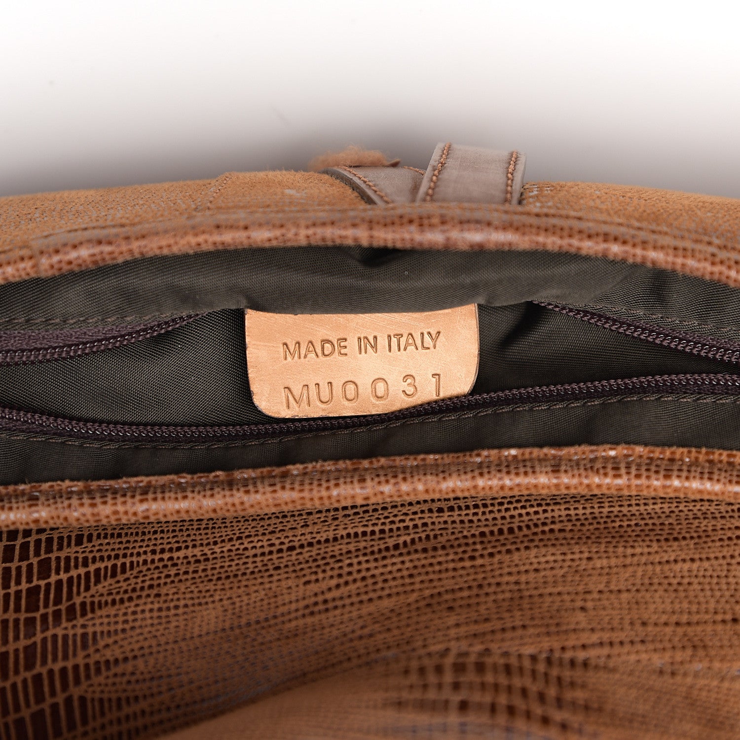 Christian Dior Lizard Saddle Bag Brown 6 of 9
