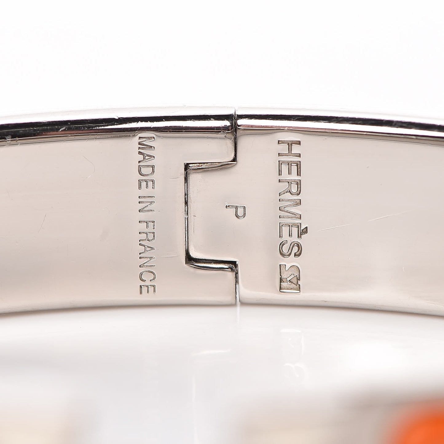 Enamel Narrow Clic Clac H Bracelet PM Orange White