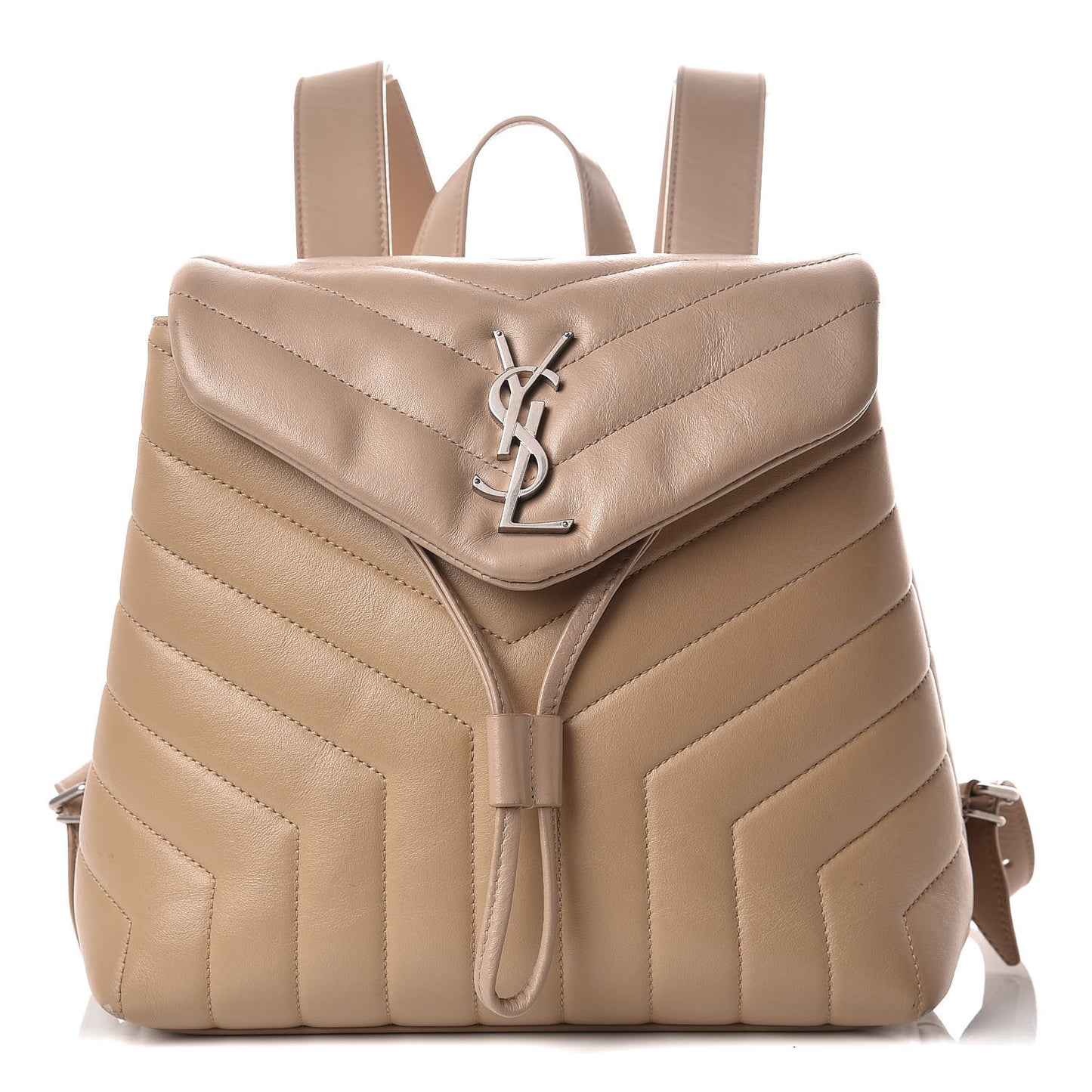 Calfskin Y Quilted Monogram Small Loulou Backpack Nude Powder