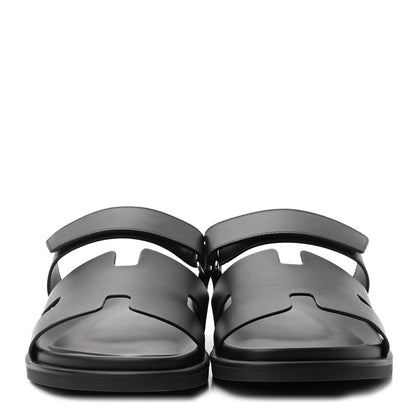 Hermes Calfskin Mens Chypre Sandals 44 Black 2 of 8