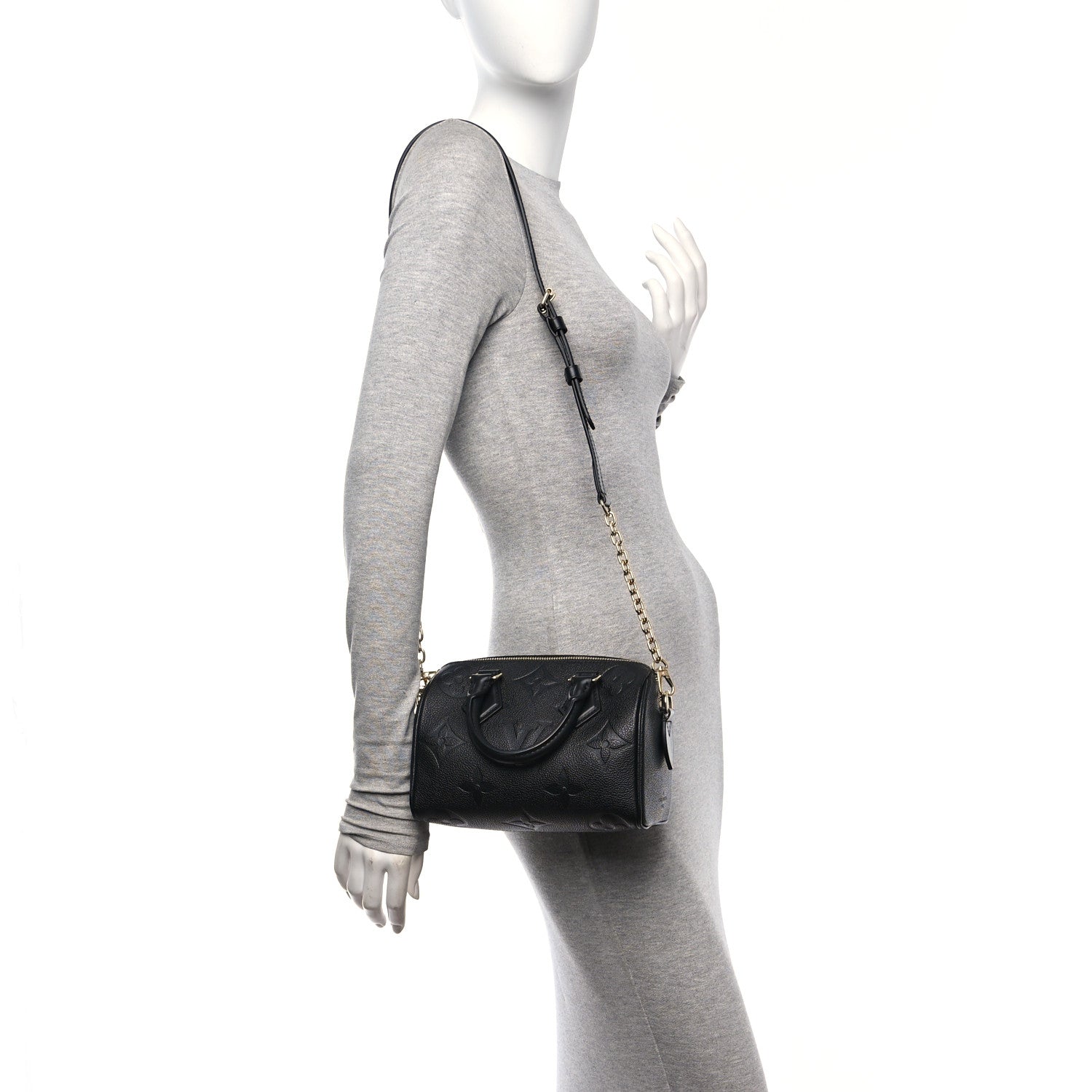 Louis Vuitton Empreinte Monogram Giant Speedy Bandouliere 20 Black 2 of 13
