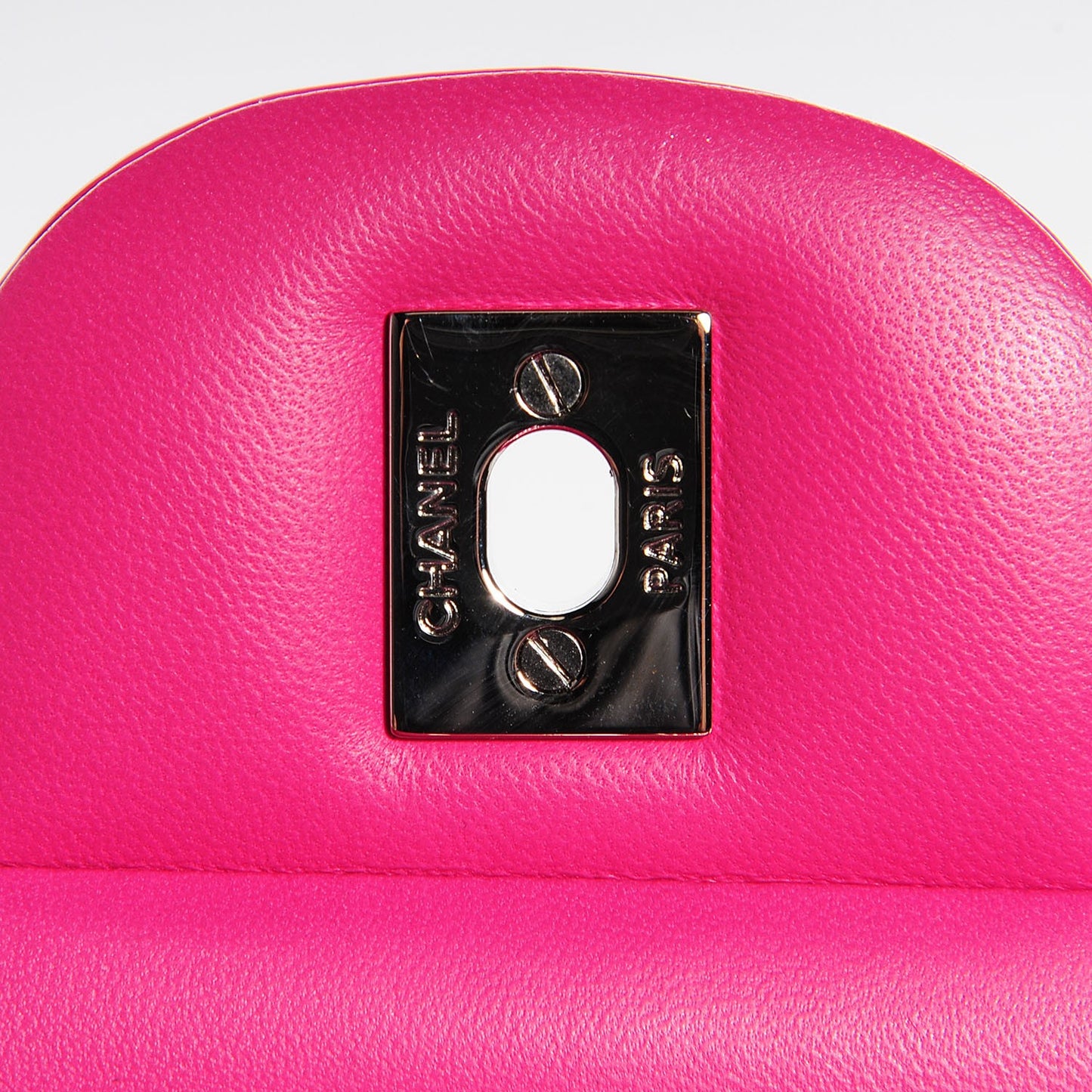 Patent Quilted Jumbo Double Flap Fuchsia