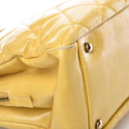 Chanel Glazed Calfskin Quilted Mademoiselle Bowling Tote Yellow 15 of 22