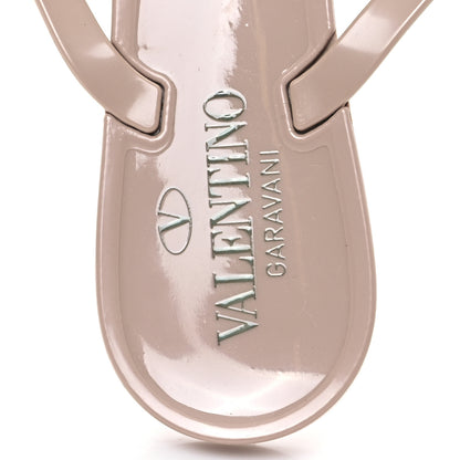 Valentino Garavani PVC Jelly Rockstud Bow Thong Sandals 37 Poudre 8 of 9