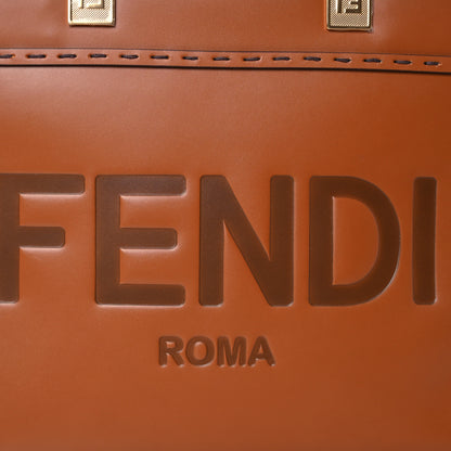 Fendi Vitello King Plexiglass Logo Embossed Small Fendi Sunshine Shopper Tote Cuoio 7 of 11