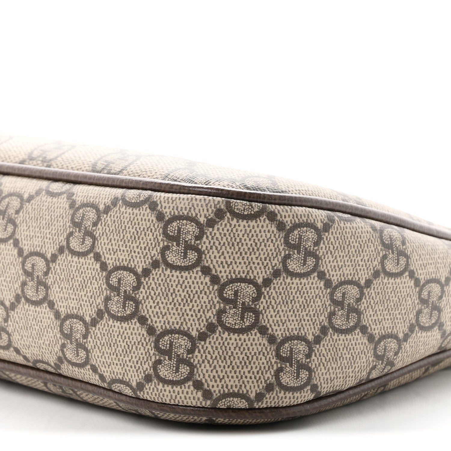 Gucci GG Supreme Monogram Textured Dollar Calfskin Web Small Ophidia GG Handbag Beige Ebony New Acero 9 of 9