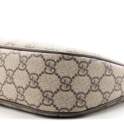 Gucci GG Supreme Monogram Textured Dollar Calfskin Web Small Ophidia GG Handbag Beige Ebony New Acero 9 of 9