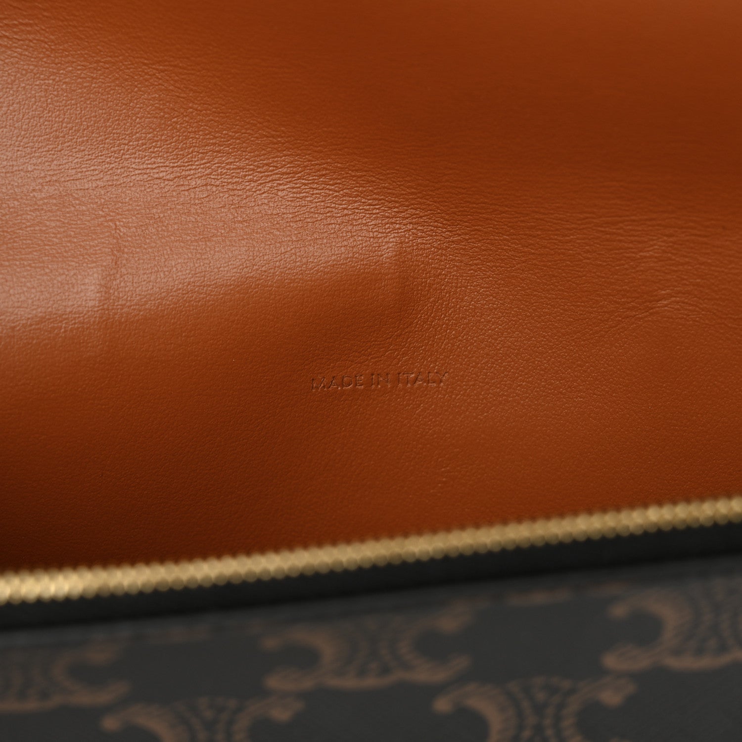Celine Triomphe Canvas Lambskin Wallet On Strap Tan 6 of 11