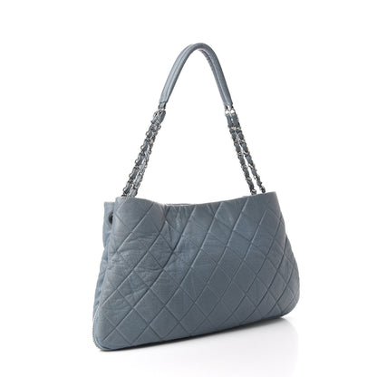 Chanel Caviar Quilted Expandable Zip Shoulder Bag Blue 3 of 11