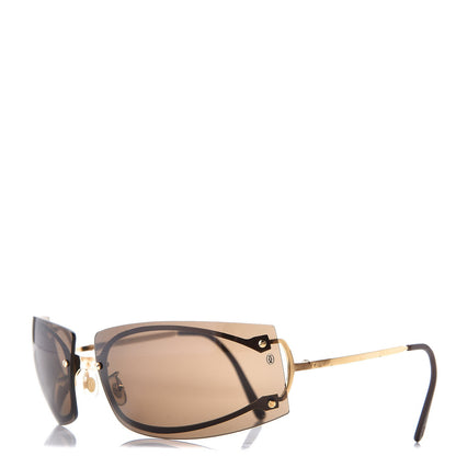 Cartier Rimless Shield Sunglasses Gold 1 of 8