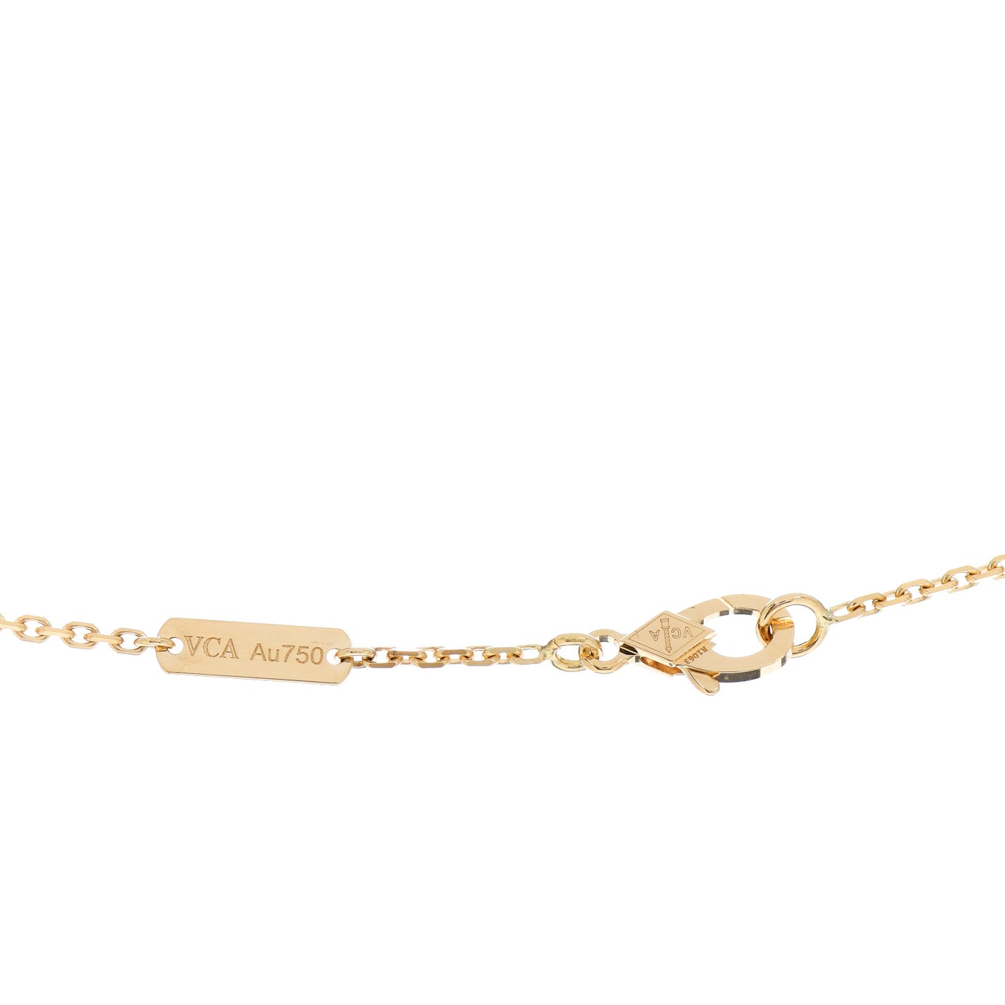 18K Yellow Gold Black Onyx Vintage Alhambra Pendant Necklace