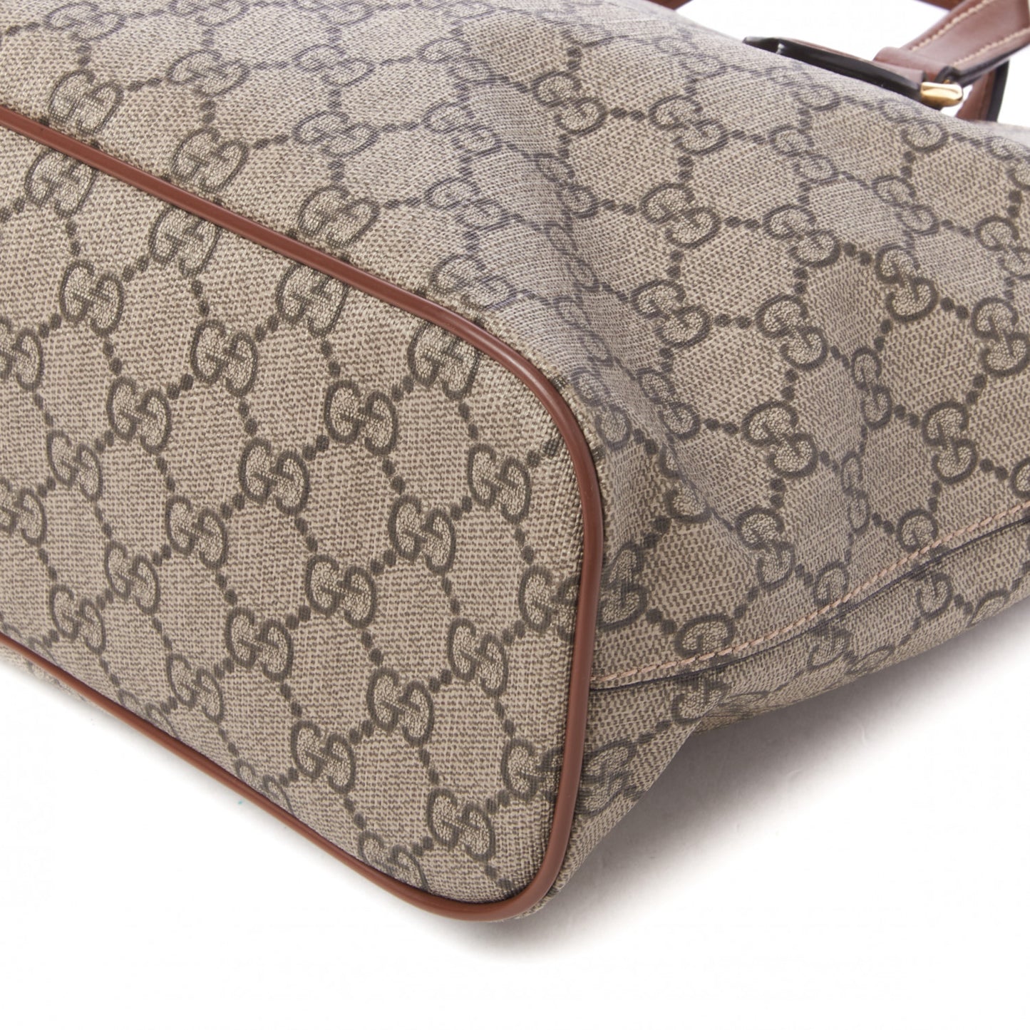 Soft GG Supreme Monogram Small Crossbody Tote Beige Cuir