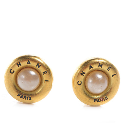 Chanel Pearl Clip On Earrings Gold 1 of 4