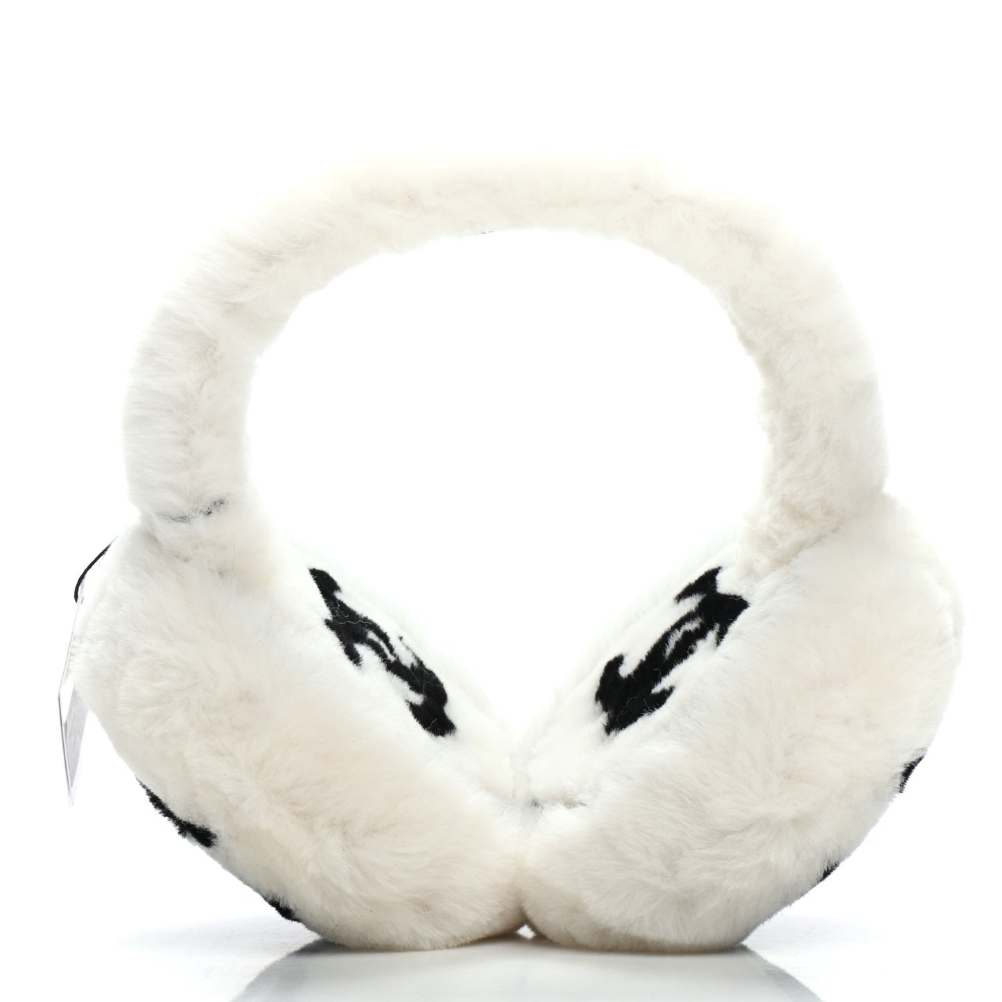 Shearling CC Ear Muffs White Black