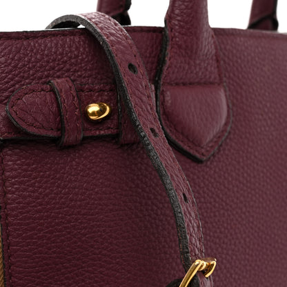 Burberry Grainy Calfskin House Check Small Banner Tote Elderberry 11 of 14