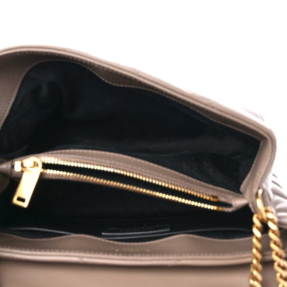 Saint Laurent Calfskin Y Quilted Monogram Small Loulou Chain Satchel Taupe 4 of 10