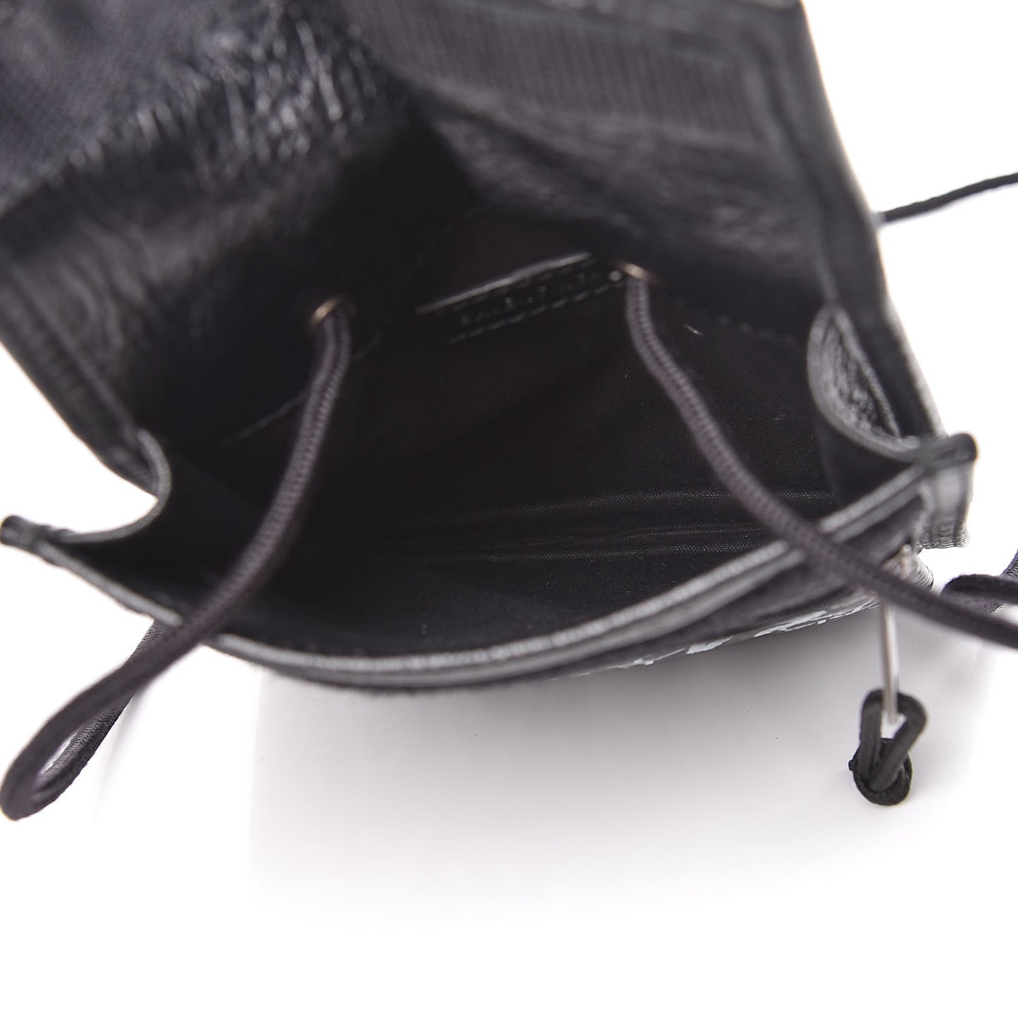 Agneau Graffiti All Over Small Explorer Pouch with Strap Black White