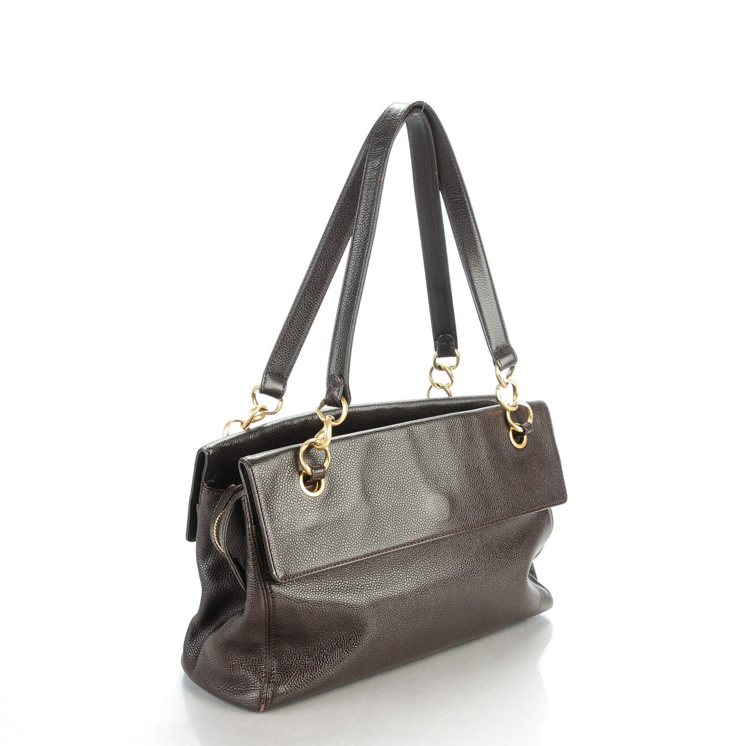 Chanel Caviar Shoulder Bag Dark Brown 3 of 7