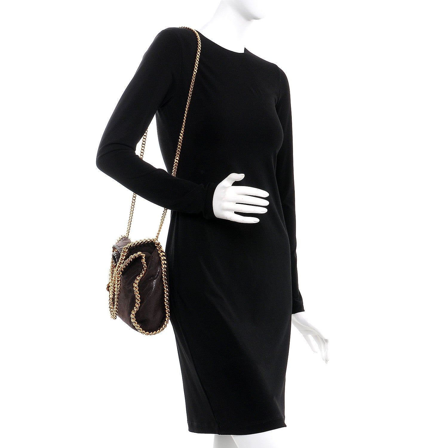 Stella McCartney Shaggy Deer Mini Falabella Fold Over Tote Brown 2 of 7