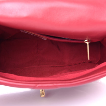Chanel Goatskin Quilted Medium Chanel 19 Flap Red 5 of 11