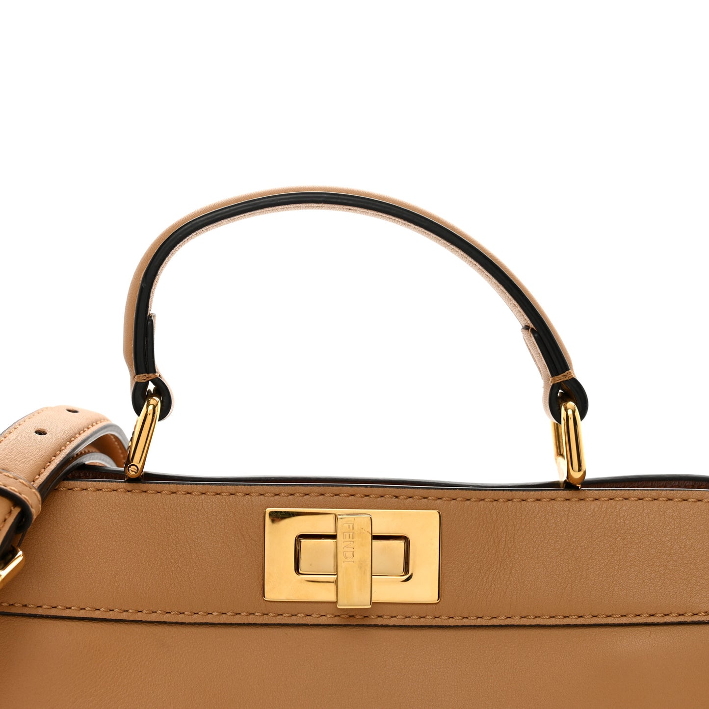 Vitello Seta Nappa Bi-Color Small Peekaboo I SEE U Satchel Miele Scuro Light Rose Ghianda