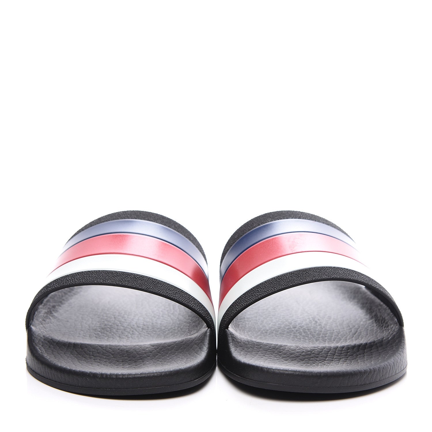 Gucci Rubber Web Mens Pool Slide Sandals 11 Black Mystic White Hibiscus Red Marine 4 of 10