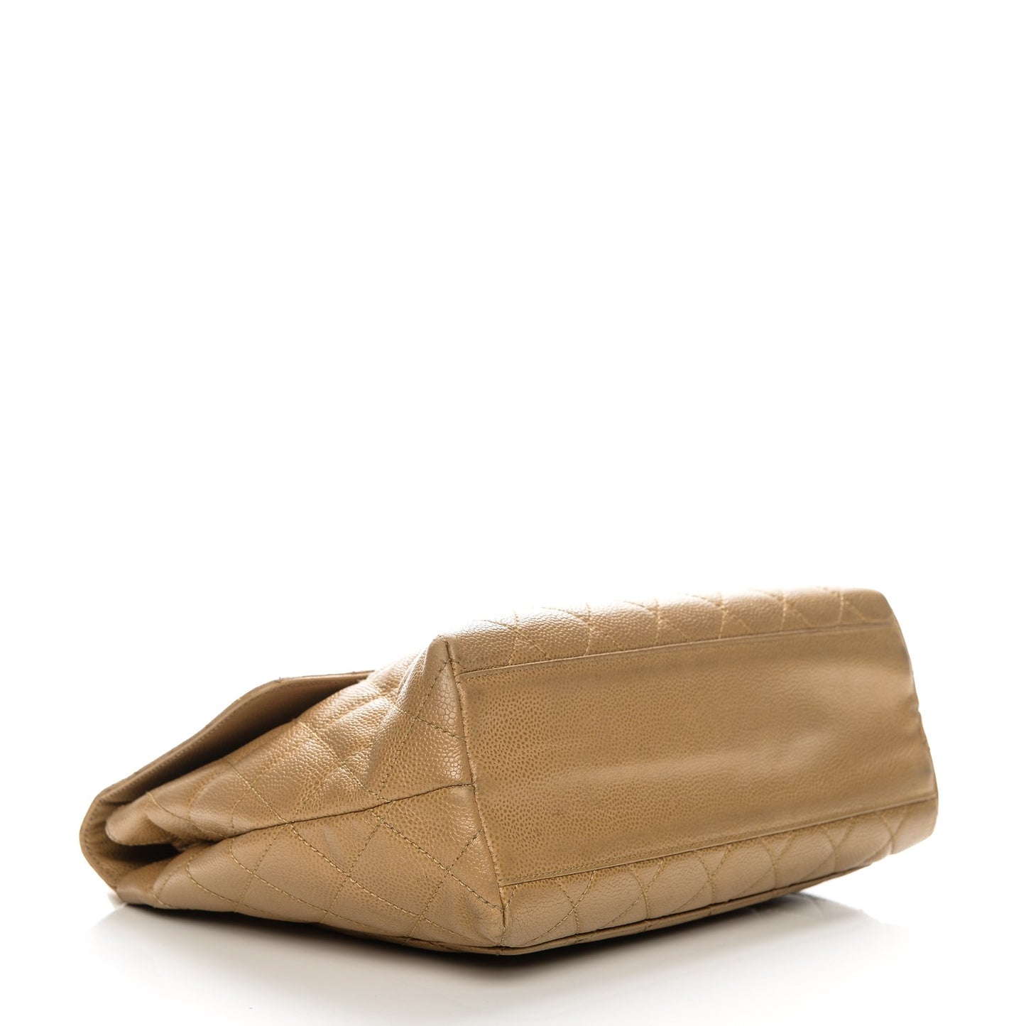 Caviar Quilted Jumbo Kelly Flap Beige