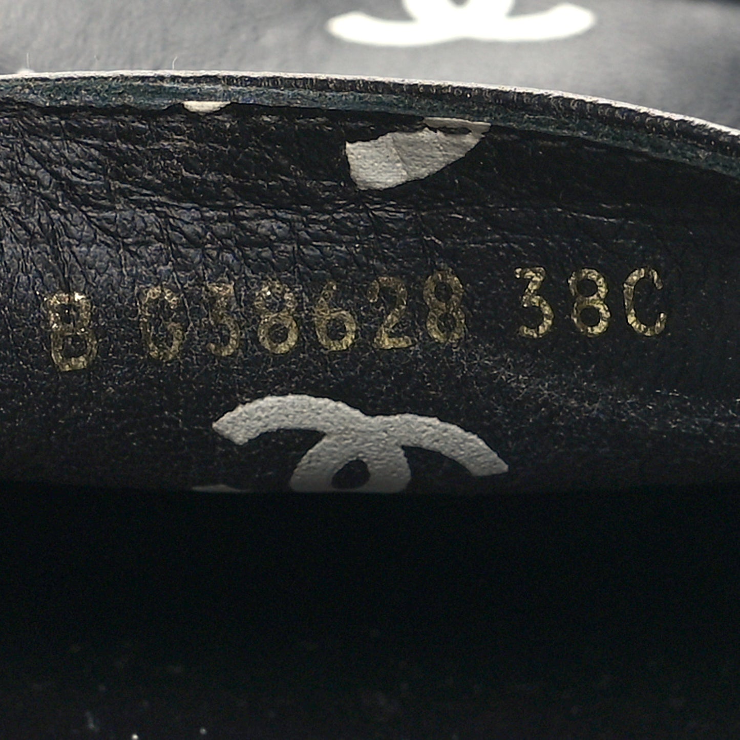 Lambskin Printed CC Espadrilles 38 Black White