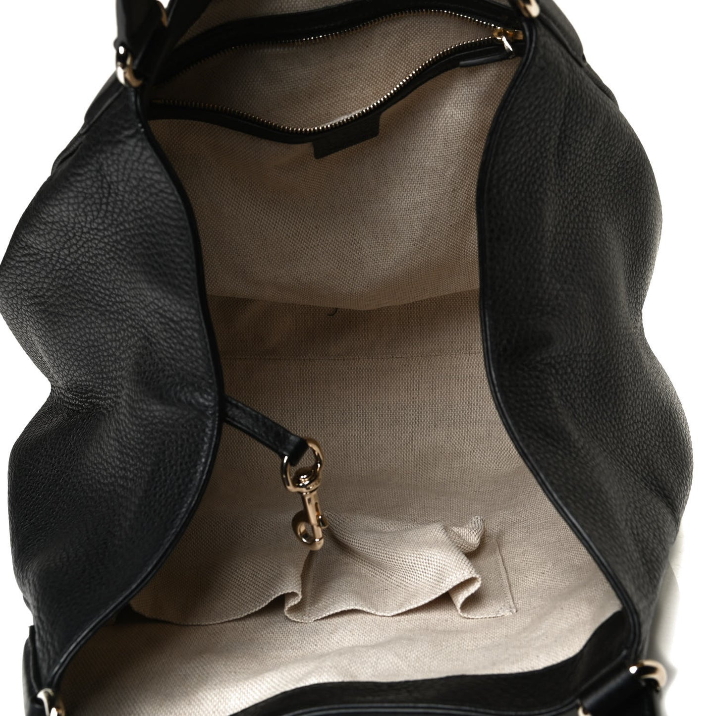 Pebbled Calfskin Medium Soho Shoulder Bag Black