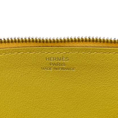 Hermes Evercolor Envelope Trio Wallet Malachite Lime Bleu Zephyr 11 of 12