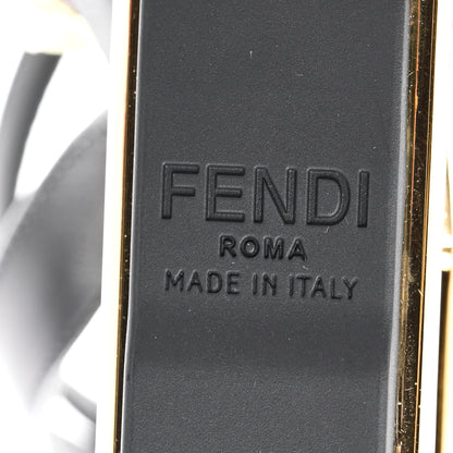 Fendi X VERSACE Silk Calfskin Fendace Fendi First 95mm Slingback Sandals 36 Tobacco Black Gold 6 of 9