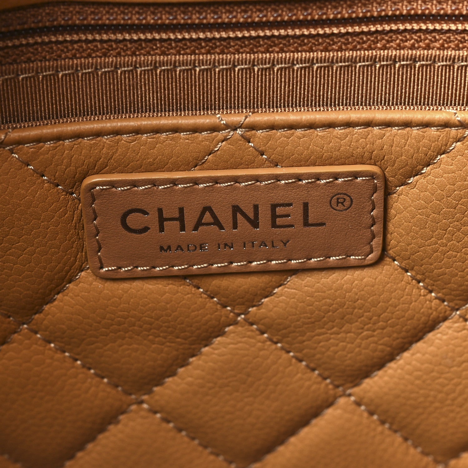 Chanel Caviar Quilted Small CC Box Shopping Tote Camel 6 of 10