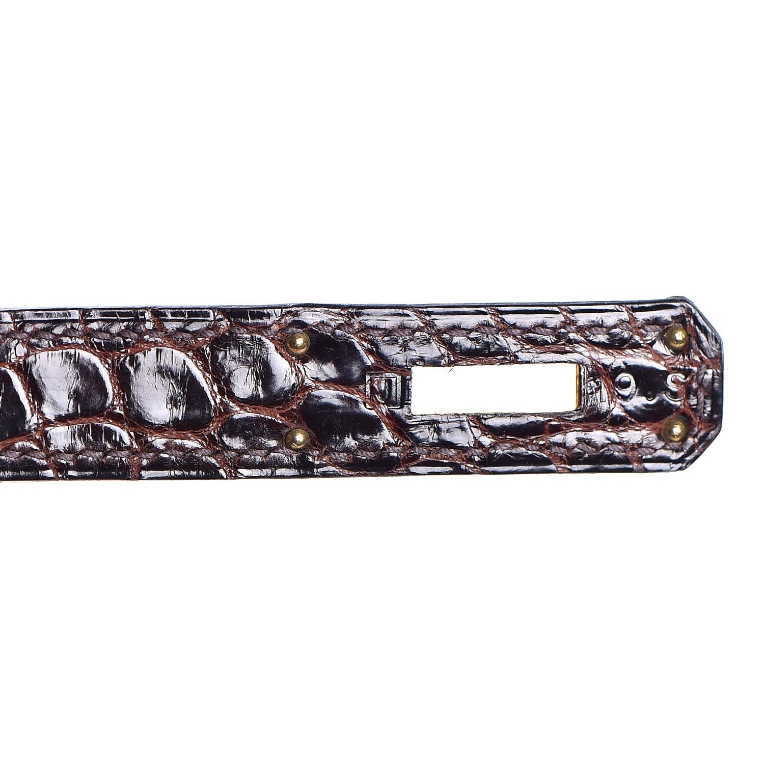 Hermes Shiny Porosus Crocodile Kelly Sellier 35 Havane 21 of 37