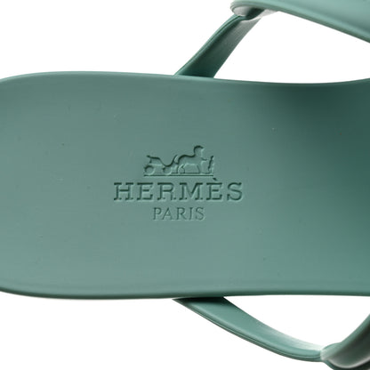 Hermes Rubber Womens Egerie Sandals 37 Vert Embrun 8 of 9