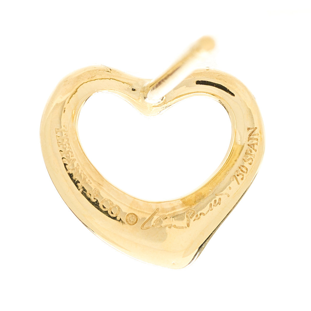 Tiffany 18K Yellow Gold 11mm Elsa Peretti Open Heart Earrings 4 of 4