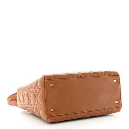 Christian Dior Lambskin Cannage Medium Lady Dior Tan 4 of 16