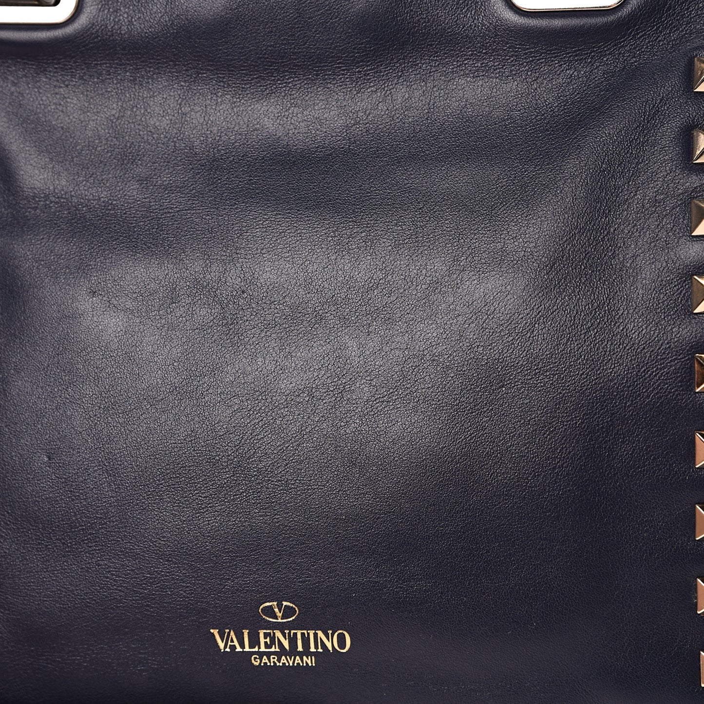 Vitello Mini Rockstud Tote Marine