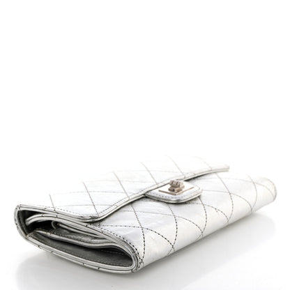 Chanel Metallic Aged Calfskin Quilted Reissue Long Flap Wallet Light Silver 4 of 8