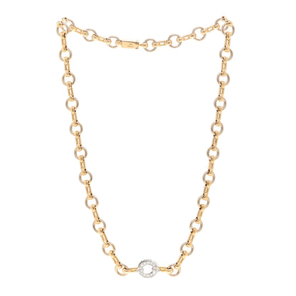 Cartier 18K Yellow White Gold Diamond Link Necklace 3 of 4