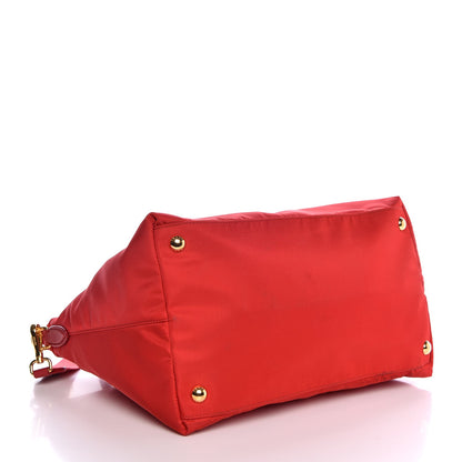 Prada Saffiano Tessuto Nylon Tote Rosso 5 of 8